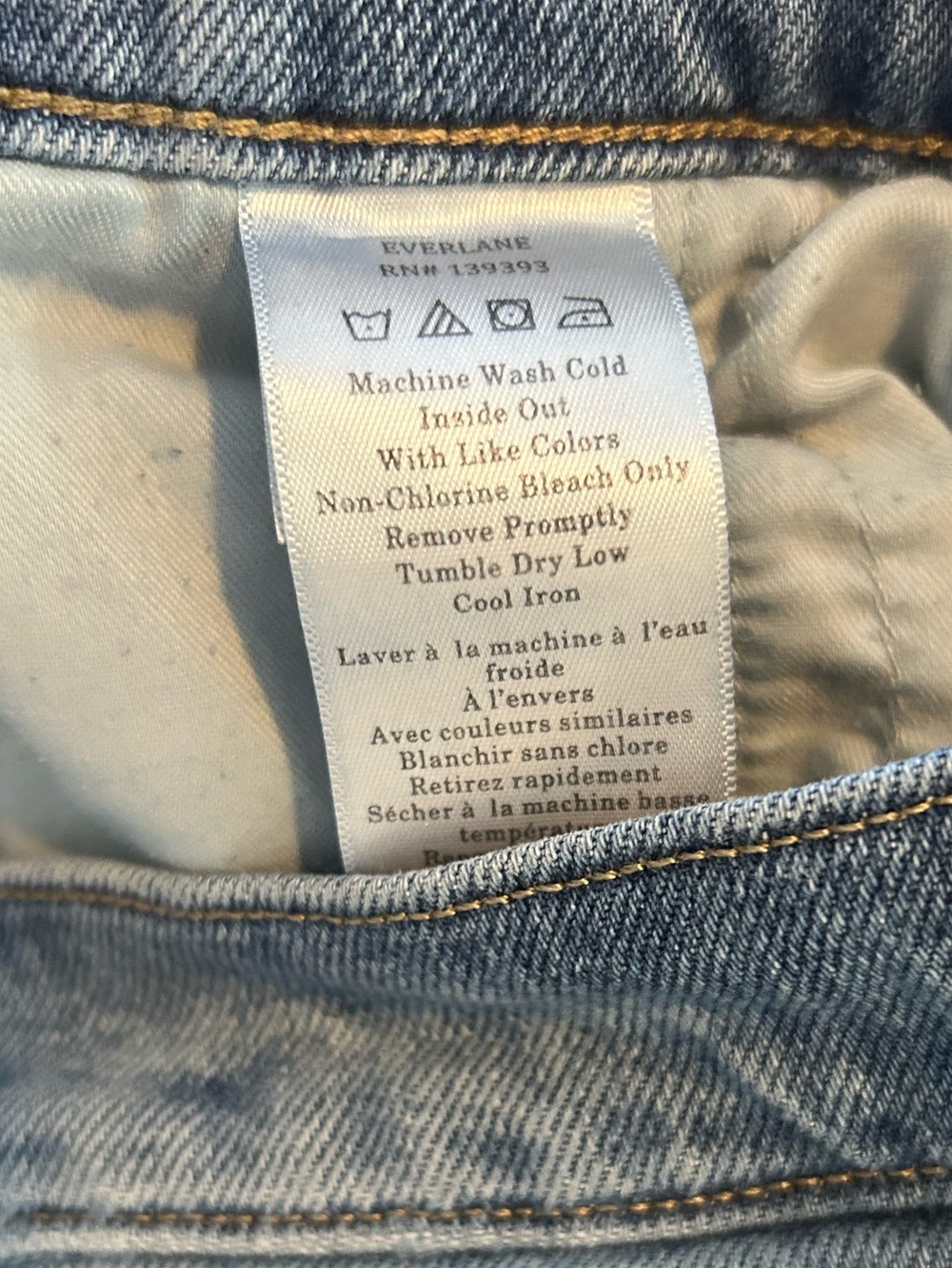 Everlane The Way High Jean Straight Leg Raw Hem Medium Blue Wash, Size 31 - Picture 10 of 10